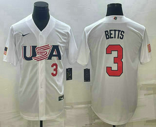 Mens USA Baseball #3 Mookie Betts Number 2023 White World Baseball Classic Replica Stitched Jersey,We sell and wholesale Mens USA Baseball #3 Mookie Betts Number 2023 White World Baseball Classic Replica Stitched Jersey on line form chian!